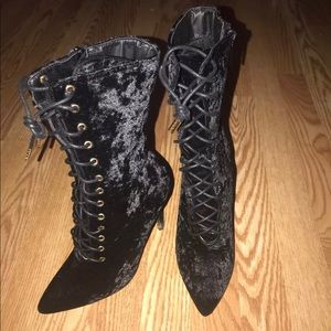 Black high heel boots